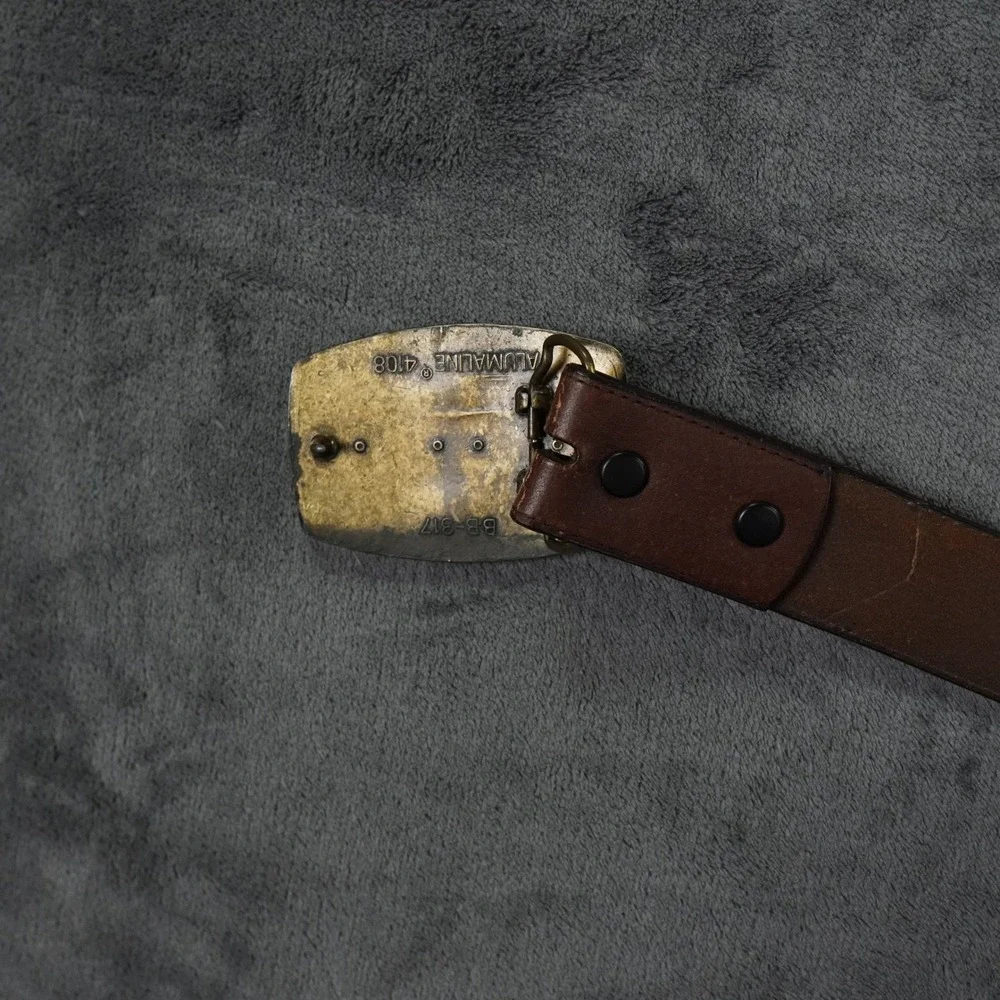 VTG Hank Williams Alumaline 4108 Belt Men 42 Brown Leather Western Country Music